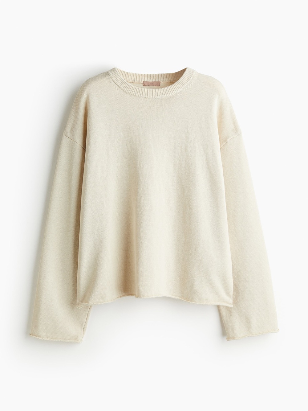 H&M Roll Edge Sweater Cream Small